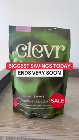 The Clevr Iced Strawberry Matcha SuperLatte is a creamy oatmilk latte with juicy strawberry and ceremonial matcha. It’s boosted with adaptogens and probiotics to fuel your day the clean way.#clevr #matcha #matchatok #tiktokshopdeals DISCLAIMER  Final price may vary depending on each customers available coupons. Promotion may have ended by the time you see this. 