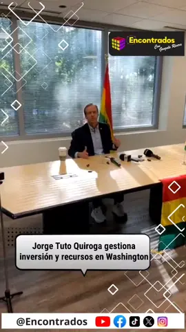 #Encontrados | Nuestro Director General, Gonzalo Rivera, entrevistó a Tuto Quiroga en Washington, Estados Unidos. Sobre las reuniones con organismos y las gestiones que está realizando para lograr inversión y recursos para el país, Tuto indicó que tendrá reuniones con personeros del BID, FMI y Banco Mundial. #NoticiasBolivia #JorgeTutoQuiroga #EleccionesGenerales2025