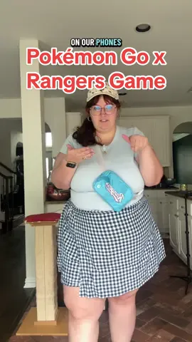 The ranger boys wore their baby blue baseball outfits so my baby blue tee and I felt very matchy with them #rangers #baseballgame #pokemongo #plussizefashion 