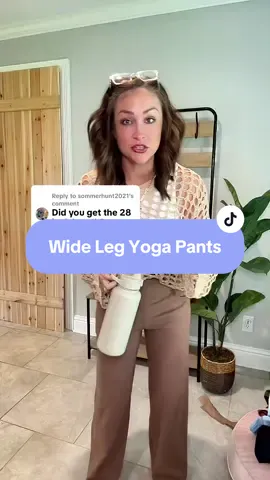 Replying to @sommerhunt2021 I’m 5’2 wearing the 28” in a medium, my true size!!  Available in 3 inseam lengths!! #yogapants #widelegyogapants #comfypants #stretchypants #petitepants