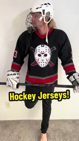 Authentic Ice Hockey Jerseys! White or Black Jerseys Available! Great Stitch Work and Quality at a Great Price! Jason themed Halloween Ice Hockey Jerseys! #jersey #hockey #jerseys #jason #halloween 