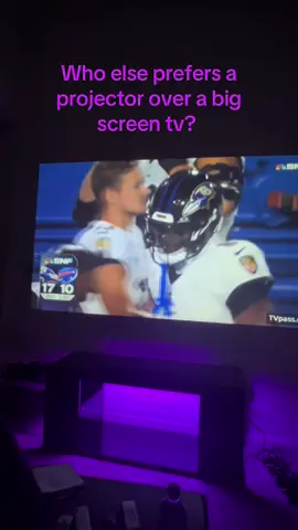 Less money bigger screen! All I need is to add a soundbar! #fyp #creator #influencer #projector #football 