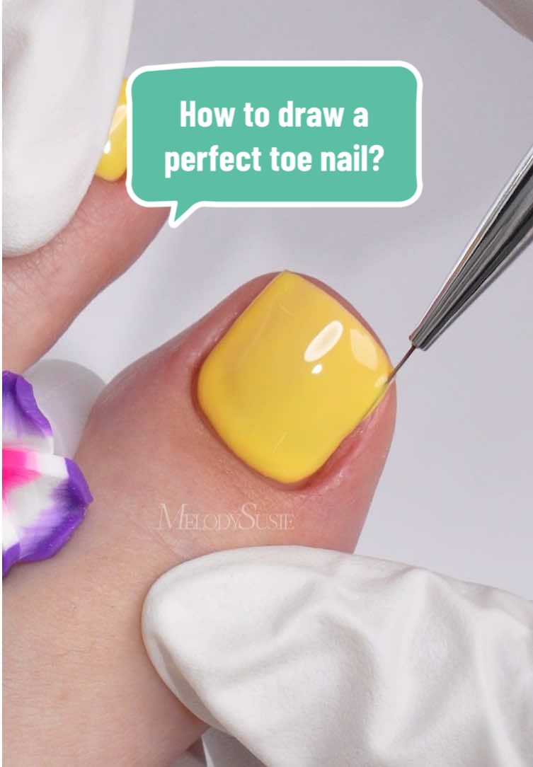 How to draw a perfect toe nail? I used: 👉P-Plus 20F to dry every angle! 👉Plant-Based Gel to polish toe nails! Click my link to get these tools! #melodysusie #nailart #toenail #naillamp #nailtools 