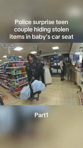 Police surprise teen couple hiding stolen items in baby's car seat