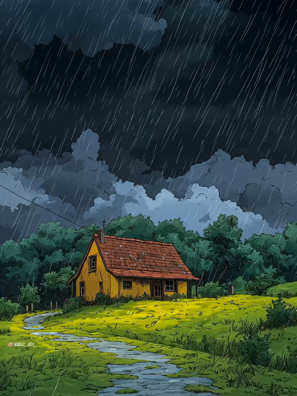 A little house that feels like a whole world.” 🌧️🏡✨(Download Wallpaper in Bio) Image by : @codex_401  motion made with Hailuo Ai #4klivewallpaper #rainvibes #hailuoai #ghiblivibes  #EmClimaUltraLeve 