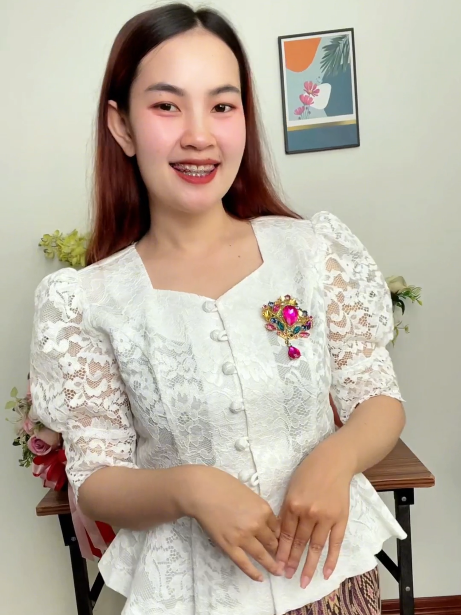 สีขาว ออกงานได้ทุกโอกาส🌸🌈#ชุดผ้าไทยสาวอวบ #ชุดผ้าไทยไซส์ใหญ่ #สาวอวบใส่ชุดไทย #ผ้าถุงตัดสำเร็จ #ชุดไทย #จิ๊บชุดไทย