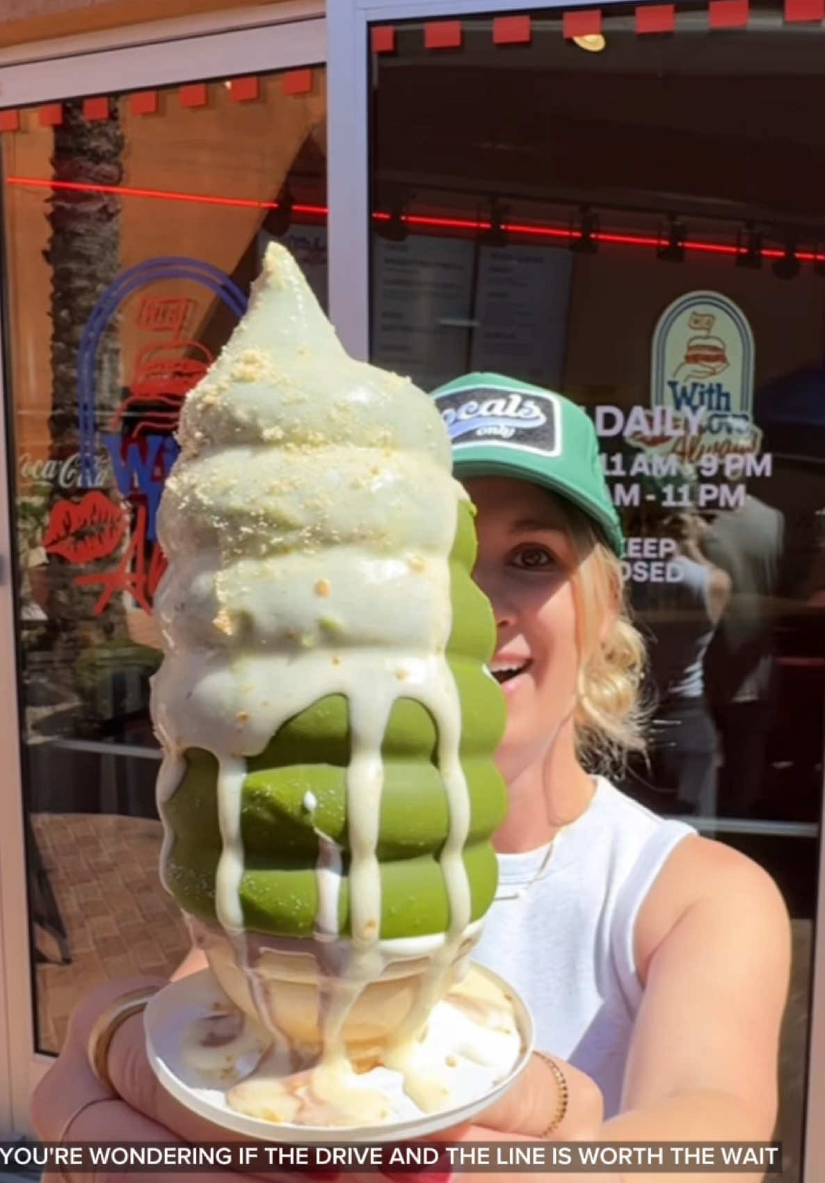 With Love Always is serving a A BANANA MATCHA DIPPED CONE made with a house-made premium matcha dip, banana pudding sauce, and wafer crumbs! It’s SOOO good. 🍦 And trust me, you can’t leave without a smash burger… it hits every time.