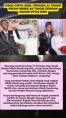 Pemuda ini Nikahi Seorang nenek dengan mahar 100ribu #beritaviral #fypシ #kisahunik #fakta #fyppppppppppppppppppppppp 