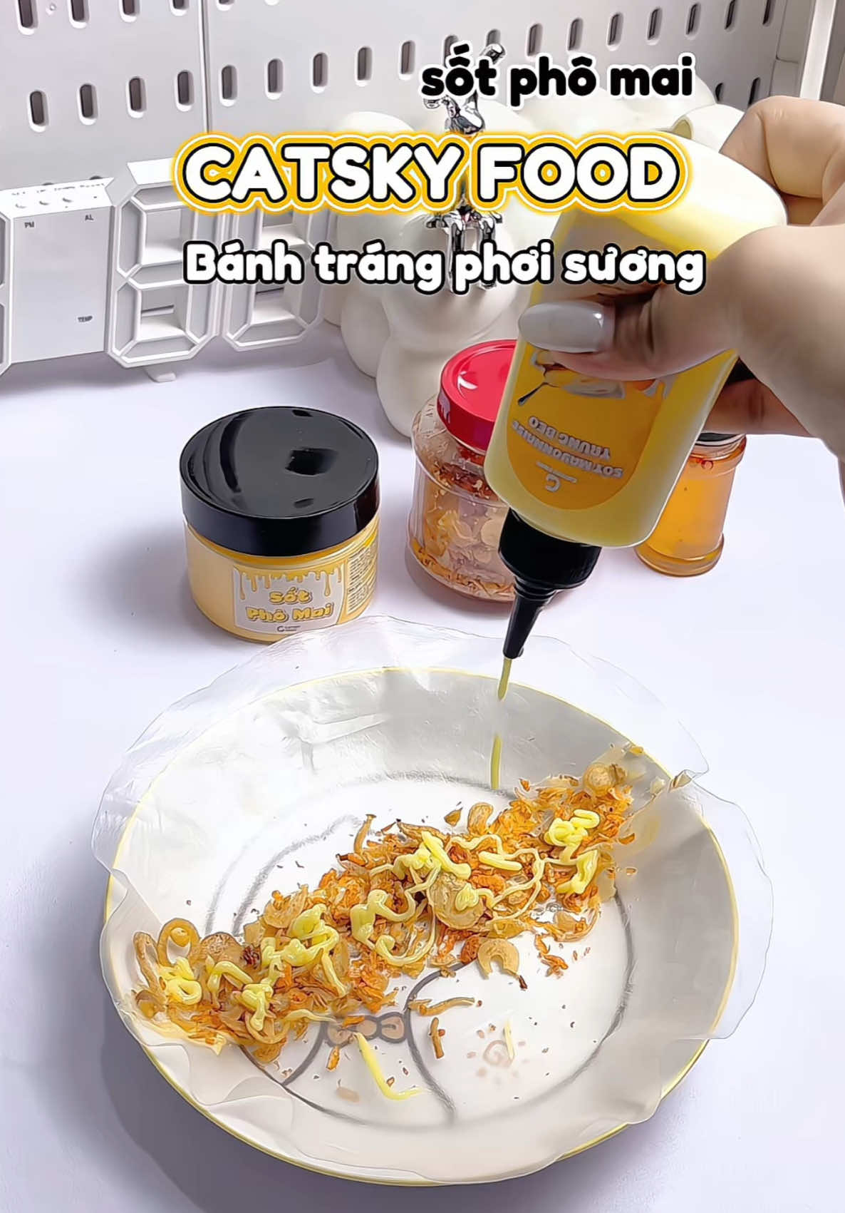 Bánh tráng phơi sương sốt phô mai ngon lắm 🤤#catsky #anvatcatsky #banhtrangphoisuong #sotphomaituoi #catskyfood 
