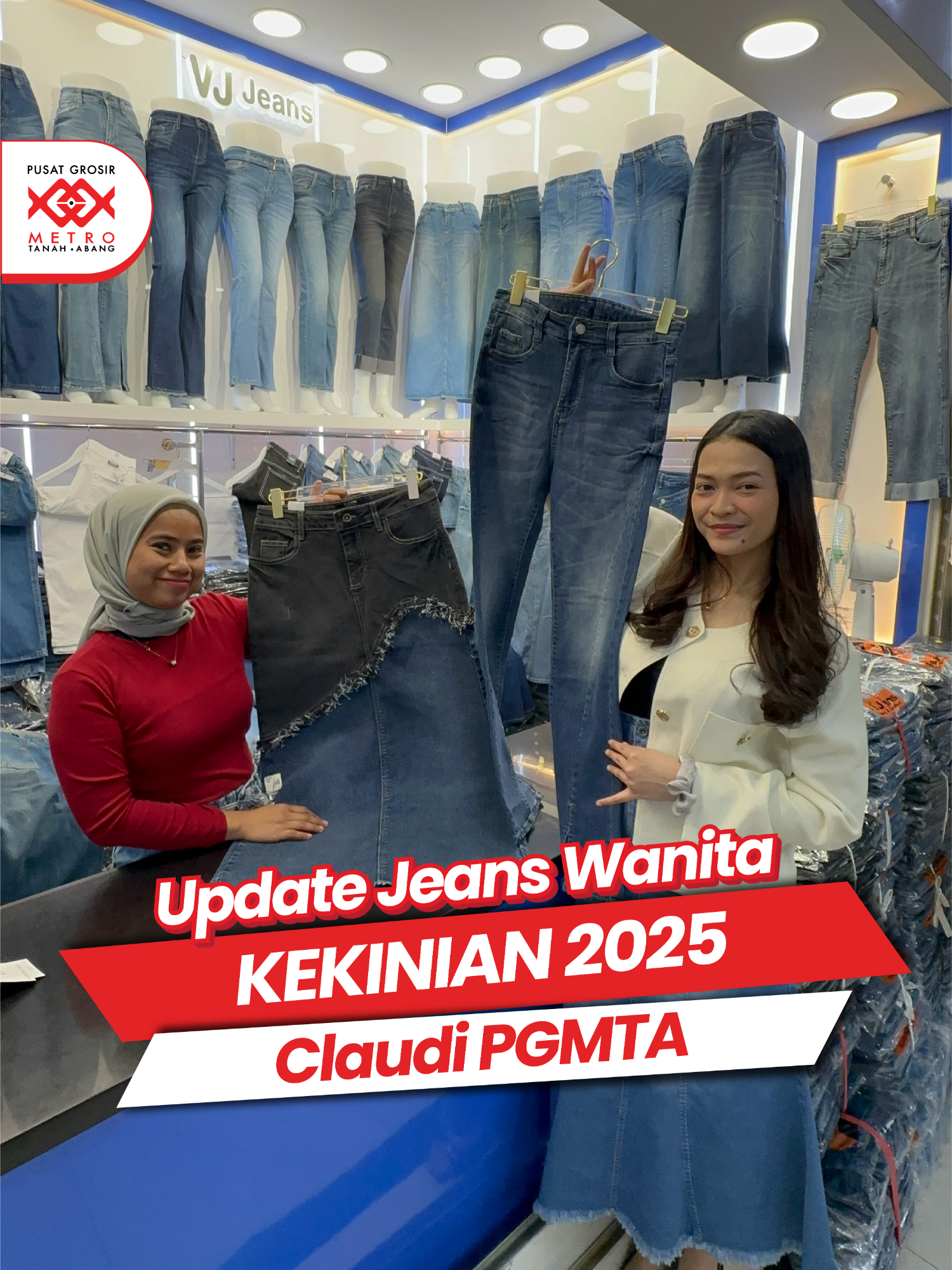 Bukan di mall, tapi di Claudi PGMTA Di sini ada banyak pilihan rok & celana jeans wanita yang bisa kamu pilih sesuai style, mulai dari cutbray, kulot, sampai basic. Ukurannya juga lengkap, bahkan ada size jumbo 31–36. Modelnya terus update dan gampang banget dipaduin buat gaya sehari-hari. Kalau lagi main ke PGMTA, jangan lupa mampir ke Claudi ya, siapa tahu ketemu jeans favorit kamu Claudi PGMTA Lt 6 Blok B No 66 081808033789 @claudi.pgmta #PGMTALovers #Pusatgrosirmetrotanahabang #Pgmtabelanjanyaman #Pgmtabelanjatanparibet #Pgmtagrosir #MetroTanahAbang #ClaudiPGMTA