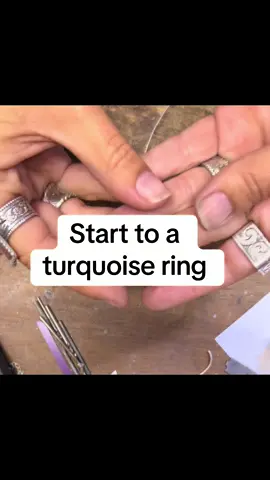 Start to a turquoise ring. : Sterling silver Silver Silversmith Learn to silversmith  Silver jewelry Western jewelry  #silversmith #learntosilversmith #purplesagesilver #bohowestern #sterlingsilver   