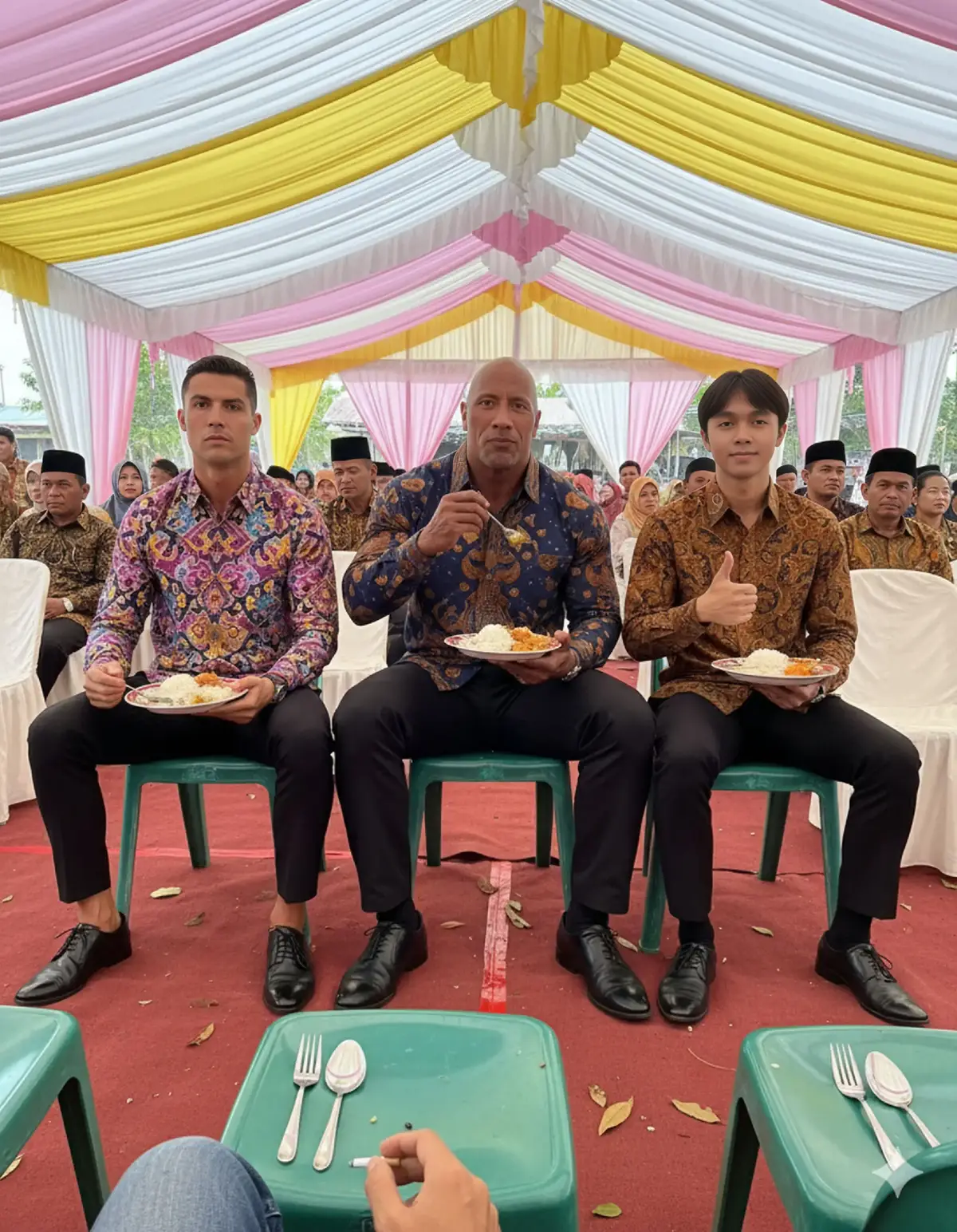 Ubur ubur Ikan Lele.. habis Olahraga langsung Gas Kondangan Le..😂🤣 #viral #fyp #cristianoronaldo  #ronaldo #dwaynejohnson 