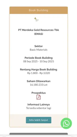 Buy or Bye nih ?  Anak Usaha Dari MDKA menggelar IPO  #ipo #saham #sahamindonesia #idx #emas 