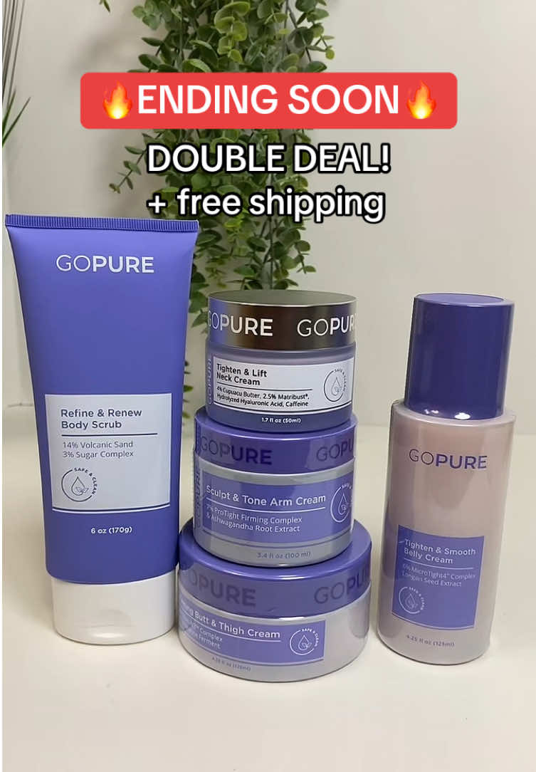✨ GoPure Total Body Firming Set ✨ Transform your daily routine into a spa-like experience with this complete firming system designed to nourish, smooth, and tighten from head to toe. ✔️ Firm & Sculpt – Targets arms, thighs, and stubborn areas with active botanicals ✔️ Exfoliate & Renew – Gently buffs away dull, dry skin for silky-smooth results ✔️ Hydrate & Glow – Lightweight formulas that deeply moisturize without greasiness ✔️ Clean Beauty – Cruelty-free, no parabens, sulfates, or harmful ingredients 🌿 Perfect for women and men who want healthier, firmer-looking skin and long-lasting hydration. Self-care meets confidence with GoPure 💚 #GoPureBeauty #FirmingCare #SkincareThatWorks #TikTokShopDeals #tiktokshopcreatorpicks  