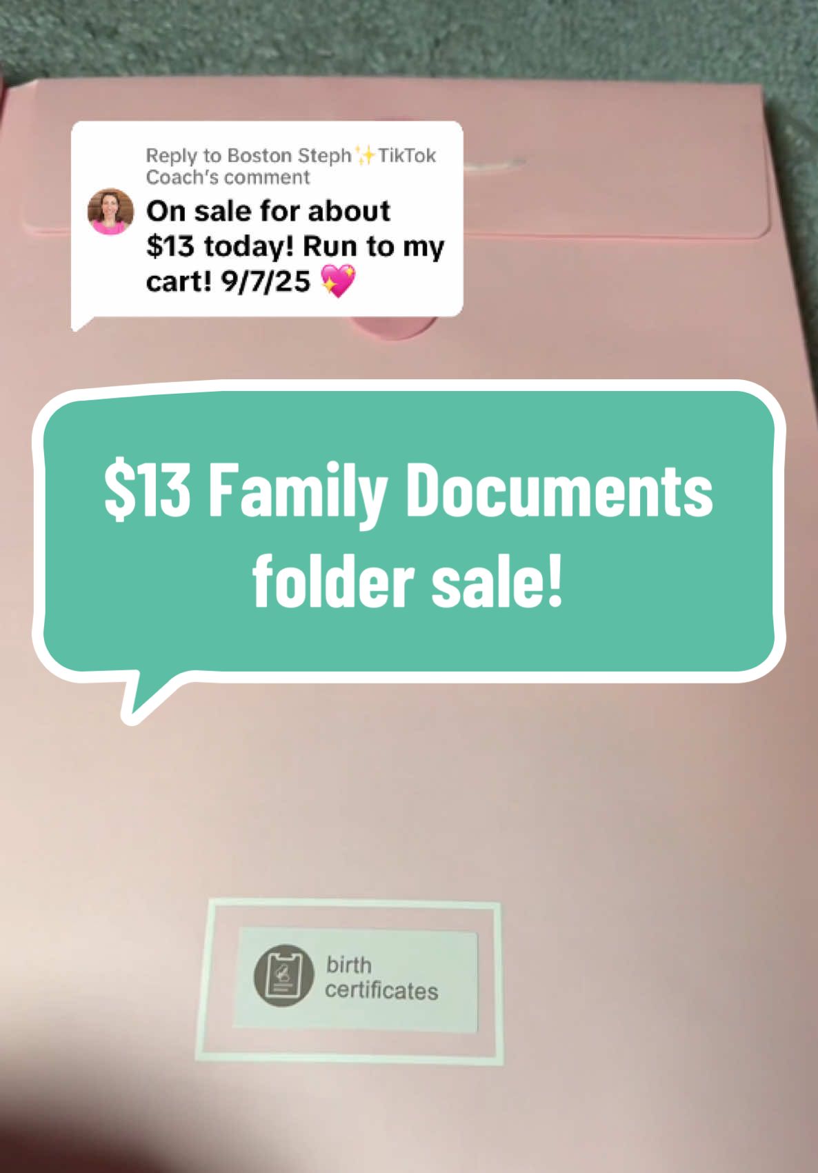 Replying to @Boston Steph✨TikTok Coach The #family documents folder is on sale. Keep your #immigration documents and birth certificates and green card and social security cards all together for your #familia to keep the documents organized in case of an emergency. #tiktokshopcreatorpicks  Prices as of 9/7/25 and subject to change at any time. 