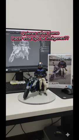 como hacer la imagen de escritorio que está de moda... Create a 1/7 scale commercialized figurine of the characters in the picture, in a realistic style, in a real environment. The figurine is placed on a computer desk. Th figurine has a round transparent acrylic base, with no text on the base. The content on the computer screen is the zbrush modeling process of this figurine. Next to he computer screen is a BANDAI-style toy packaging box printed with the original artwork. The packaging features two-dimensional flat illustrations. #foto #trend #imagendeescritorio #parati #dronpedroluna 