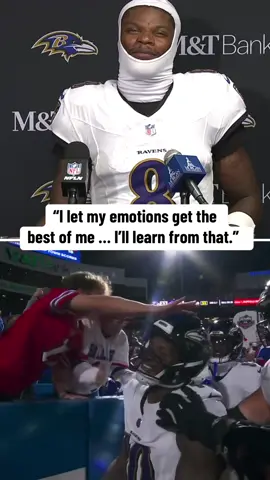 Lamar Jackson on his interaction with the fan that pushed both himself and DeAndre Hopkins. (📺 NBC) #nfl #football #ravens #lamarjackson #espnsocial 