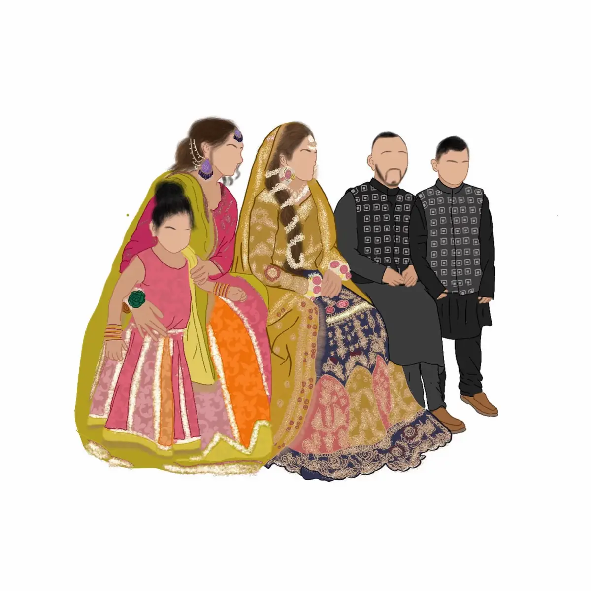 A beautiful family portrait made whole again — with her late husband lovingly added, forever part of their memories.🕊️🤍