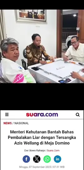 Menteri Kehutanan Baru Tahu yg Bermain Domino dengan nya Azis Wellang Tersangka Kasus Pembalakan Liar, Setelah Photo-photonya Tersebar Luas