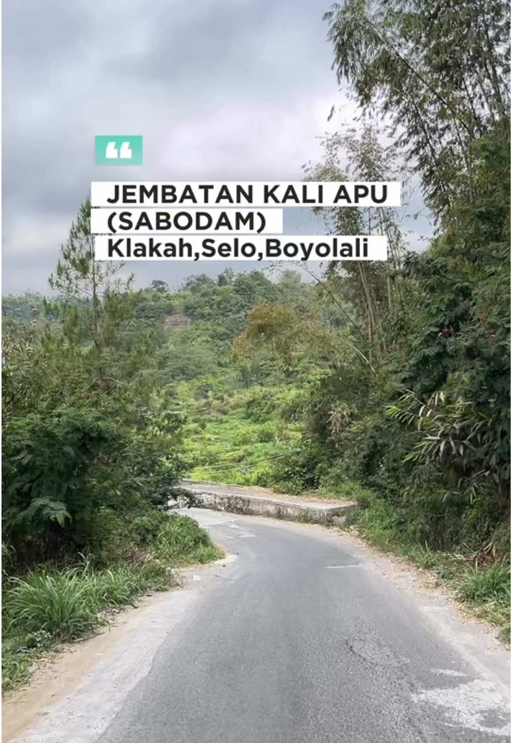 Jembatan Kali Apu merupakan penghubung antara Desa Klakah dengan Desa Tlogolele, Kecamatan Selo, Boyolali. Jembatan yang juga merupakan dam Kali Apu ini juga menjadi jalan alternatif dari Boyolali ke Magelang. #aslicahboyolali #boyolali #fypシ゚ #virall #boyolali24jam 