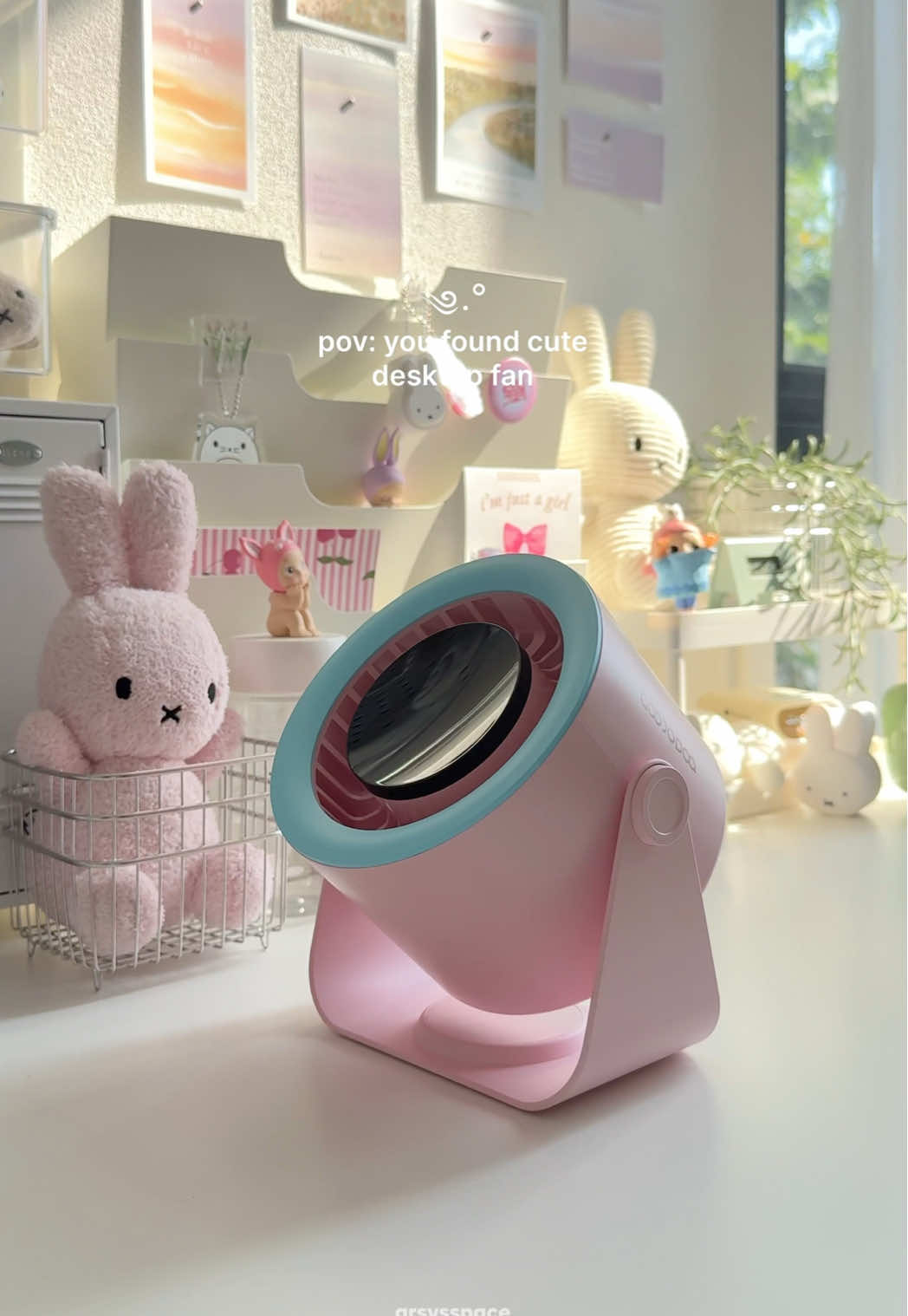 Pov: you found cute desktop fan🩷✨ #desktopfan #portablefan #goojodoqfan #deskfan 