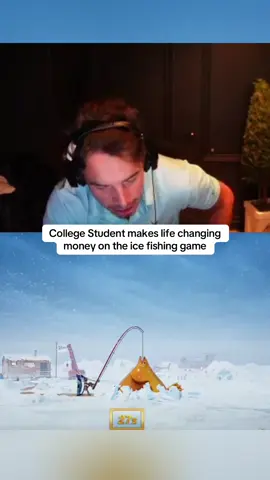 College Student makes life changing money on the ice fishing game #kickstreaming 