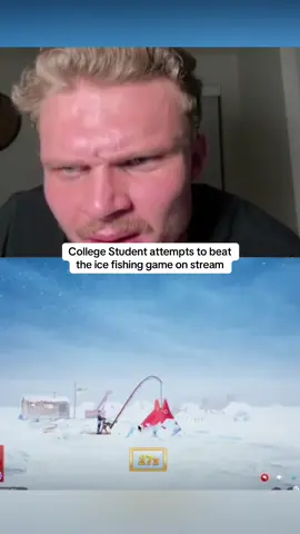 College Student attempts to beat the ice fishing game on stream #kickstreaming 