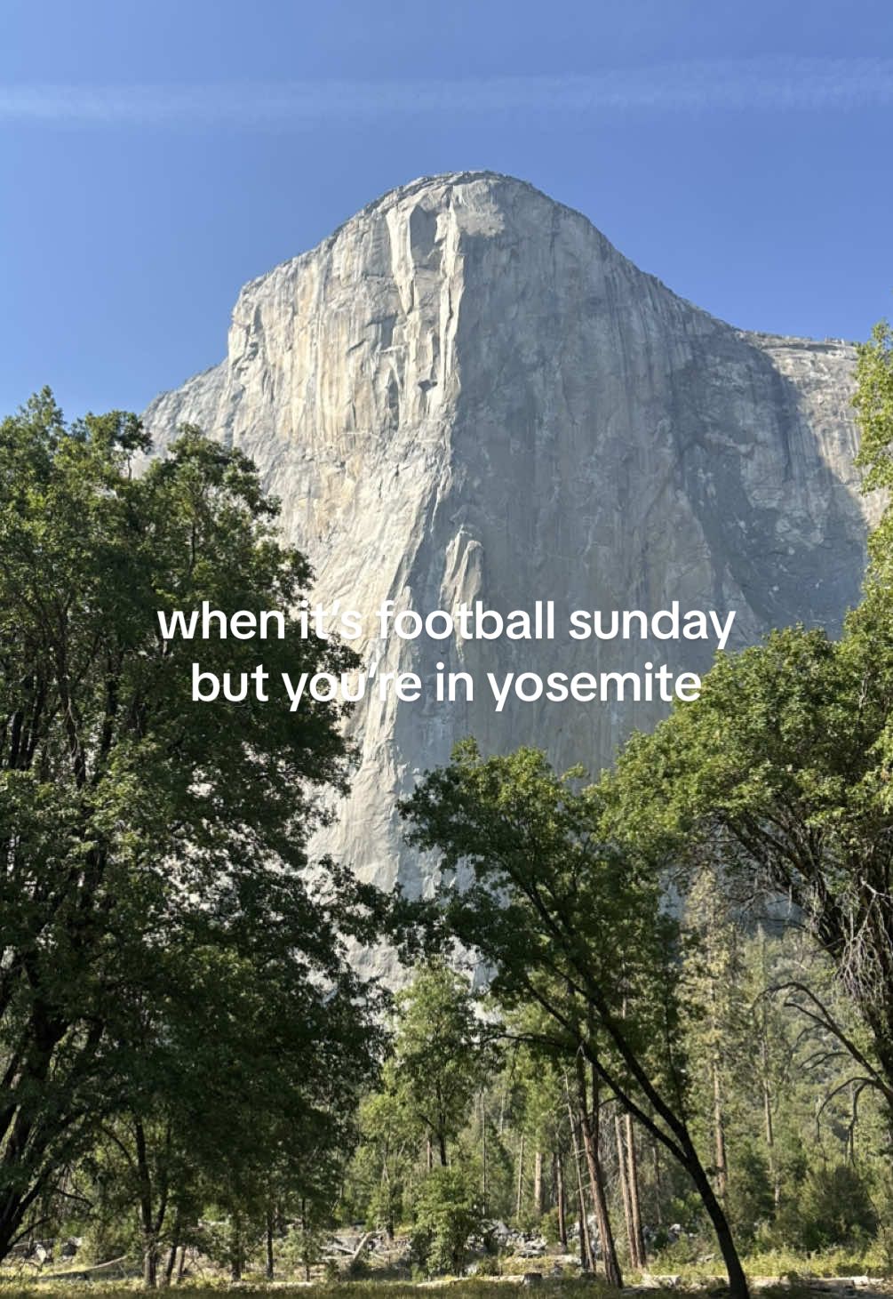 fighting for his life for signal in yosemite, you can see his face change once he gets some 😭 fml  #footballsunday #football #yosemite 