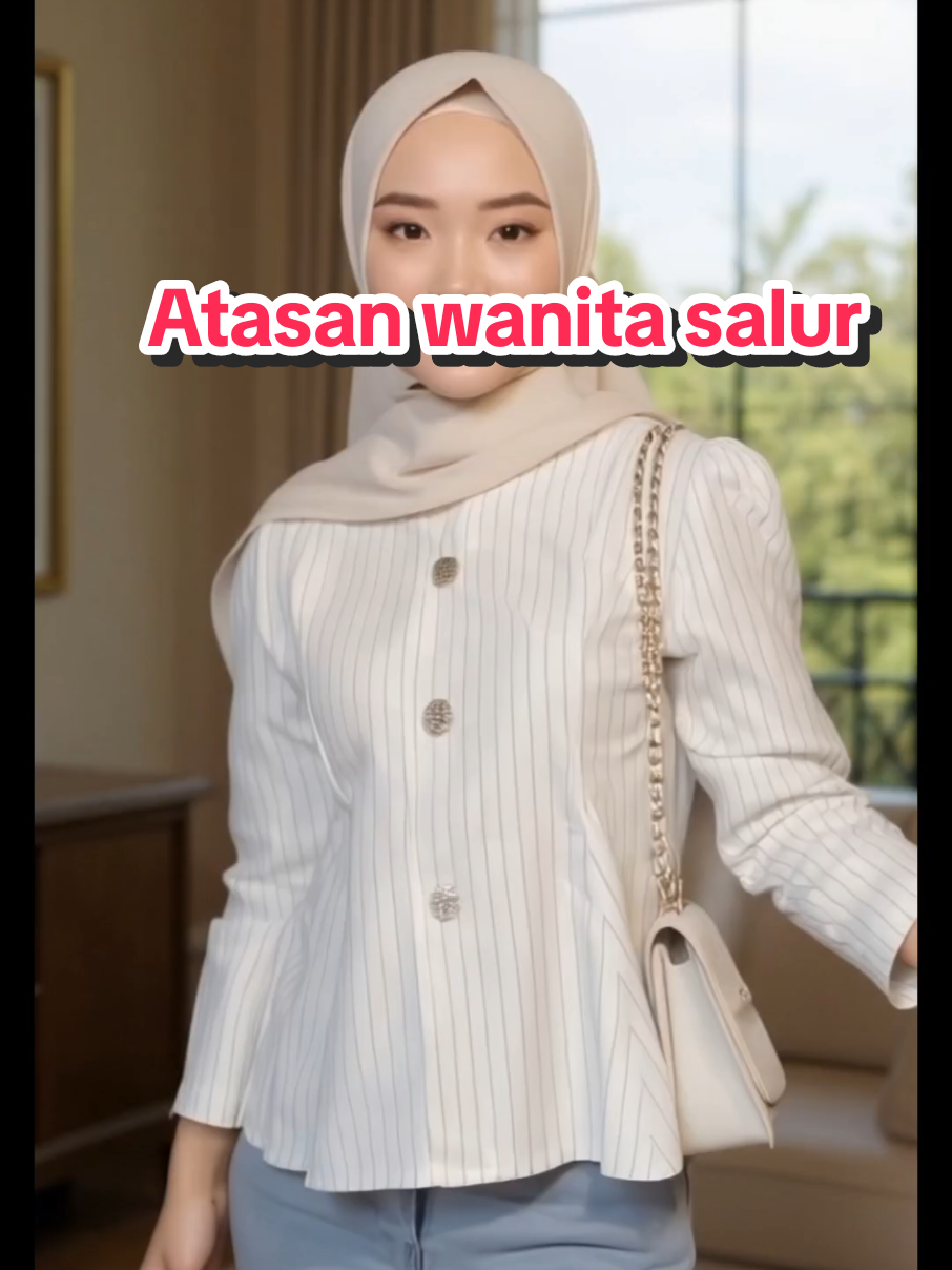 Bagian 753 | Arika blouse stripe body fitted, blouse salur wanita #arikablouse #blousestripe #blousesalur #atasanwanitasalur #fashion 