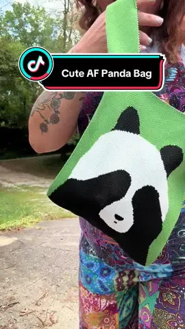 Adorable Knit Panda Bag for the win!  Super high quality king small tote bag! This thing held so much more than I anticipated 🥰 I call that a handbag win!  #handbag #handbags #handbagtiktok #tiktokshop #fashiontiktok 