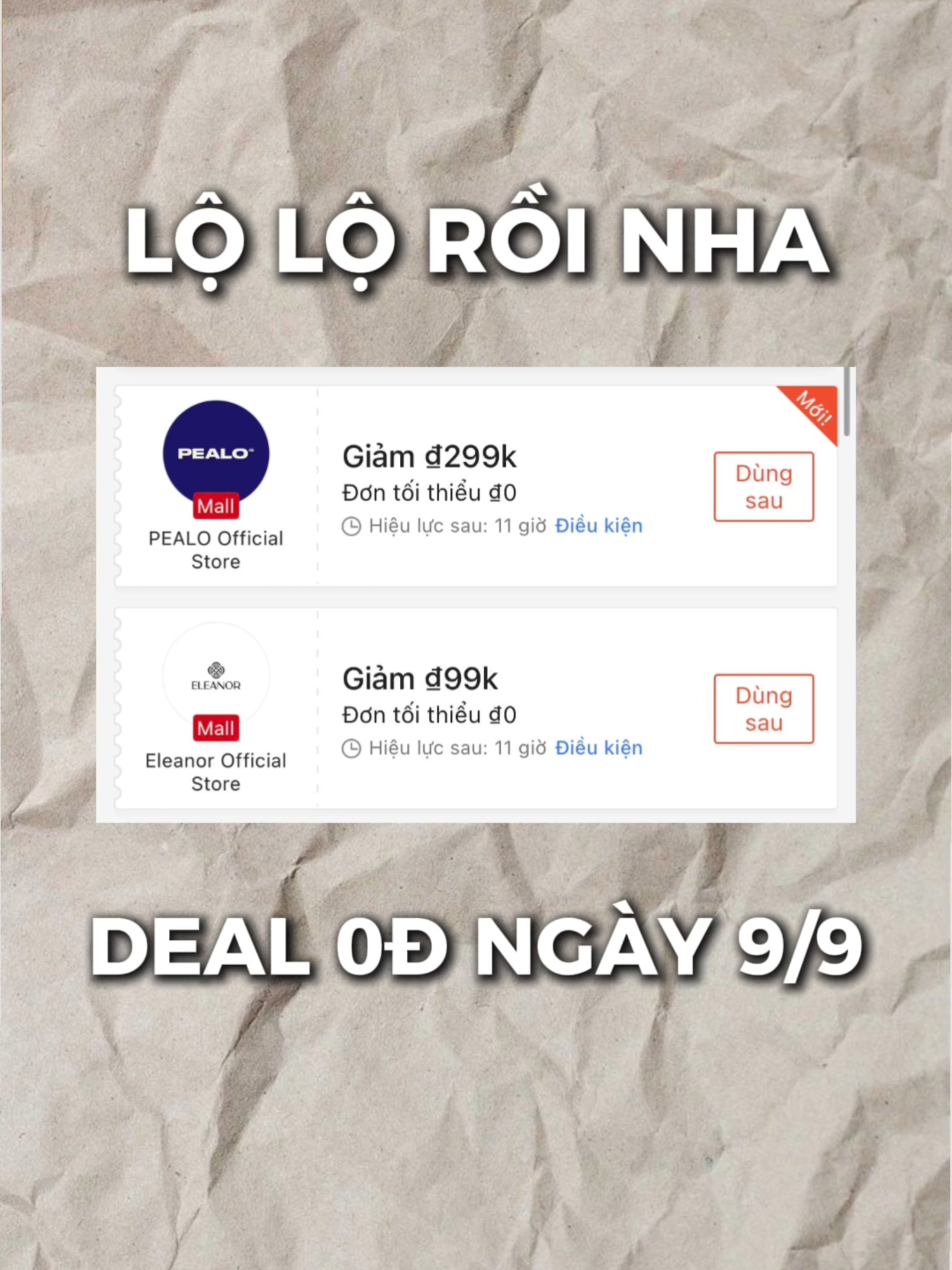 Lộ thêm deal 0Đ ngày 9/9 #sale99 #magiamgia999