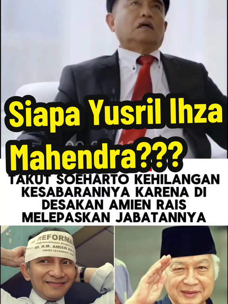 salah satu negarawan terbaik yang di miliki negeri ini, Bpk Yusril Ihza mahendra, selalu berkontribusi demi keamanan Dan kondusifitas negeri ini, tidak di masa lalu atau masa kini yang namanya sengkuni selalu ada, haus kekuasaan tidak memikirkan kepentingan rakyat selalu tentang kepentingan pribadi, amien rais dulu adalah tokoh pemecah belah bangsa, ikut andil dalam memakzulkan soeharto, bahkan menjadi otak di balik di makzulkan nya seorang gus dur Amien rais berkomplot dengan megawati untuk melengserkan gus dur, tapi berbeda dengan seorang Yusril Ihza mahendra, beliau hampir saja menjadi satu satu nya calon presiden tahun 1999 setalah menjadi calon presiden satu satunya yg berhasil melengkapi semua berkas, namun beliau mundur karena di sana ternyata ada gusdur dan megawati yg kemudian menjadi capres juga, Yusril mundur karena Takut kubu islam terpecah antara kubu dirinya dengan kubu gus dur pada saat itu maka demi kondusifitas akhirnya dia sendiri mengundurkan diri dari calon pemilihan presiden oleh MPR pada saat itu... 
