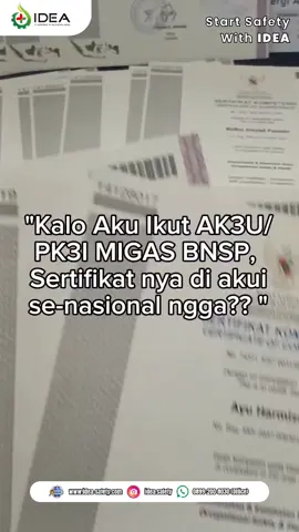 “Eh tau gak sih? Sertifikat BNSP itu bukan sekadar kertas doang. Ini tuh bukti kalau skill kamu udah terstandarisasi resmi dari negara 🔥 Dan yang bikin makin keren… 👉 Sertifikat BNSP gak cuma berlaku di Indonesia aja, tapi juga diakui se-ASEAN 🌏. Artinya, peluang kerja kamu gak mentok di dalam negeri, tapi bisa tembus internasional. Kebayang gak? 📌 Skill ada 📌 Sertifikat resmi ada 📌 HRD auto respect, peluang kerja makin cuan 💼 Jadi kalau masih ragu buat ambil pelatihan, coba pikir lagi deh… Karena sekarang udah ada Pelatihan K3 BNSP bareng IDEA SAFETY 💡 ✅ Sertifikat resmi BNSP ✅ Diakui nasional & ASEAN ✅ Jadi modal nyata buat kariermu ⚡ Jangan tunggu sampe ketinggalan batch! Yuk upgrade skill + dapetin sertifikatnya sekarang juga bareng IDEA SAFETY 🚀” 𝐈𝐧𝐟𝐨 𝐥𝐞𝐛𝐢𝐡 𝐥𝐚𝐧𝐣𝐮𝐭 𝐡𝐮𝐛𝐮𝐧𝐠𝐢 𝐤𝐚𝐦𝐢 : 📱Admin 1 : 08993694400  📱Admin 2 : 08997958111  📱Admin 3 : 08976482060 ☎ Office : 08992008030 #K3Indonesia #SertifikatBNSP #IdeaSafety #KeselamatanKerja #SafetyFirst 