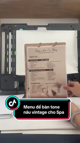 Menu để bàn tone nâu Vintage cho Spa #thietke #in #thanhtam #menu #spa 
