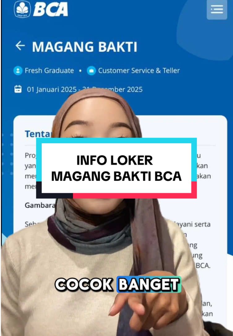 INFO LOKER TERBARU MAGANG BAKTI BCA 2025 🤩‼️ yuk buruan daftar!! #magangbaktibca #bca #lokerbca #lokerbank #lokerterbaru 
