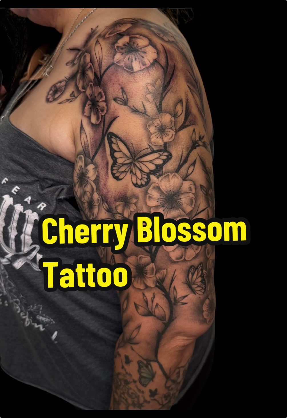 Check out this tattoo I completed the other day! Can’t wait for our next project.  #tattoos #cherryblossom #fyp #foryoupage #tattooartist 