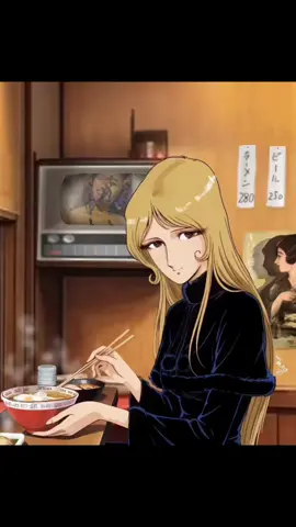 ⚫︎ラーメン食べーテル🍜 #銀河鉄道999 #メーテル #昭和アニメ ⚫︎後ろのポスターの人も動いてる😊