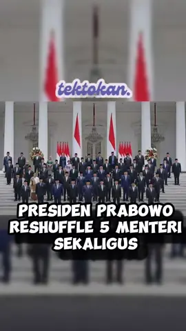 Presiden Prabowo Reshuffle Menteri nya  1. Kementrian Keuangan ⏩ Sri Mulyani  2. Kementerian Perlindungan Pekerja Migran Mukhtarudin ⏩ Abdul Kadir  3. Kementerian Koperasi  Ferry Julianto ⏩ Budi Arie 4. Menkopolhukam dan Menpora belum di umumkan  5. Kementerian Haji dan Umrah ⏩ Mochamad Irfan Yusuf #reshuffle #presiden #menteri #prabowo #foryou 