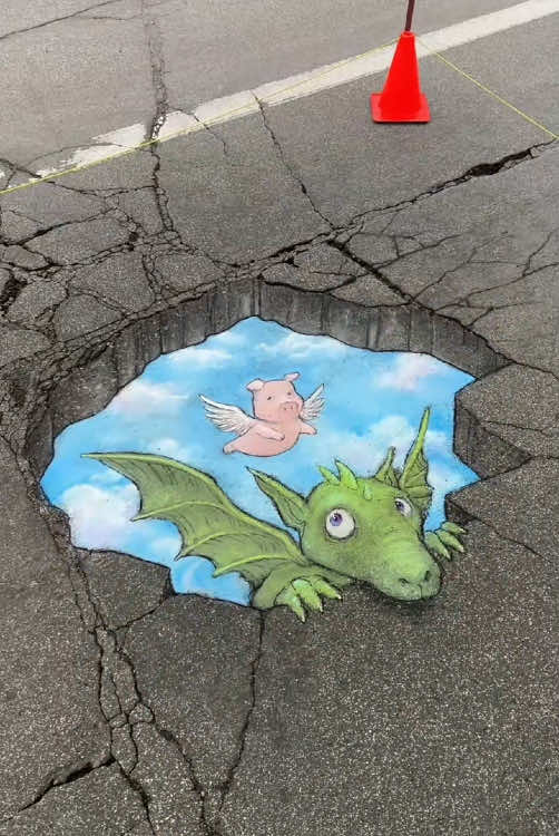 When the Streets Begin to Smile 🎨🧑‍🎨😊😊#art #amazing #sidewalkchalk #streetart #beauty #creative #artist