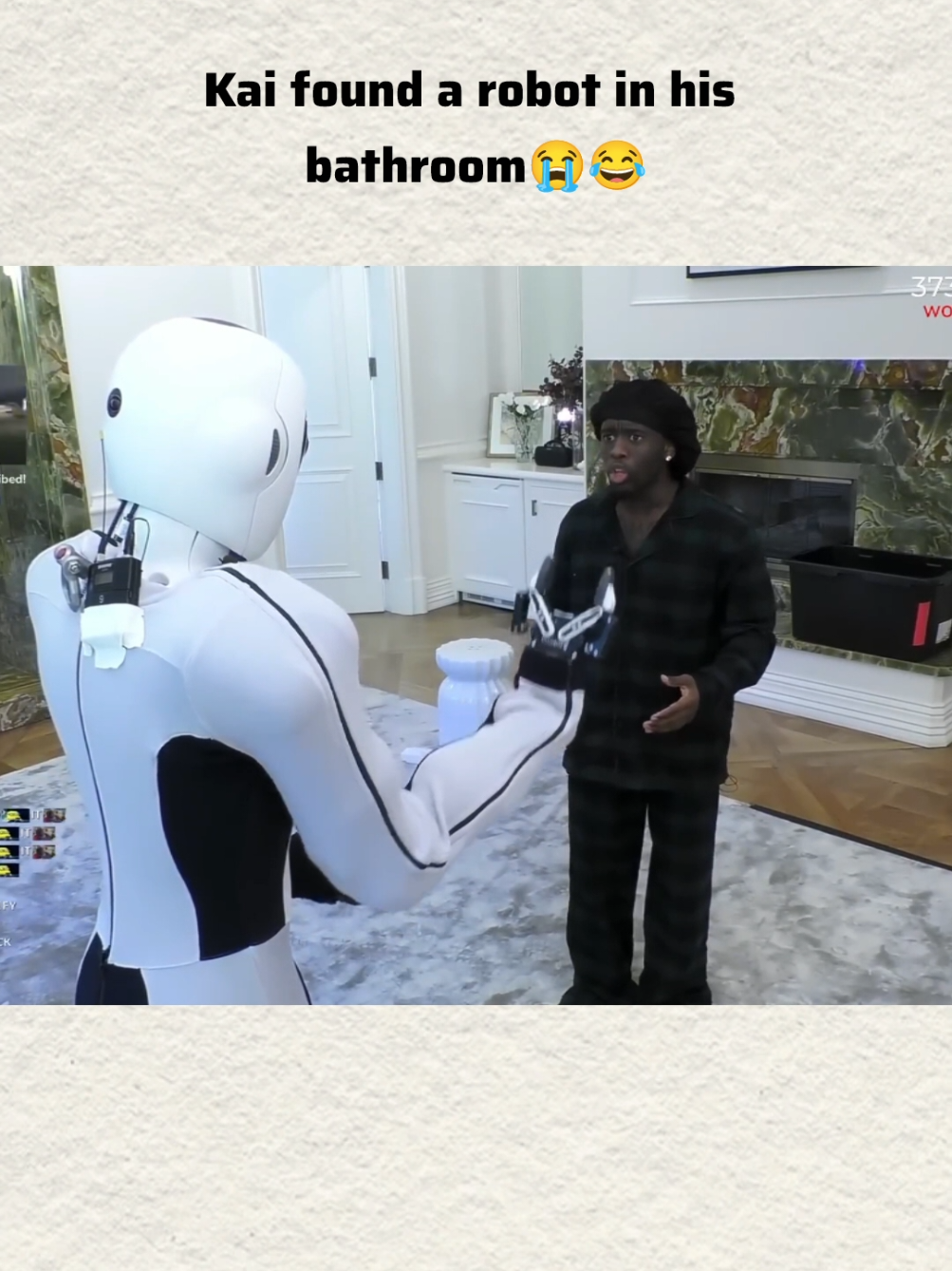 Kai found a 1x robot in his bathroom😭🤣 #kai #kaicenat #robot #funnytiktok  #funnyvideos  #funnystreamer 