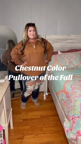 This chestnut color is the perfect color for fall & this pullover is my favorite. Seriously grab one because you won’t regret it. I’m in an XXL! #pullover #fallfashion #falloutfits #tiktokshop #tiktokshopaffiliate 