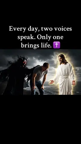 Every day, two voices speak. Only one brings life. ✝️ #FaithOverFear #VoiceOfTruth #JesusSaves #SpiritualWarfare #ChristianMotivation 