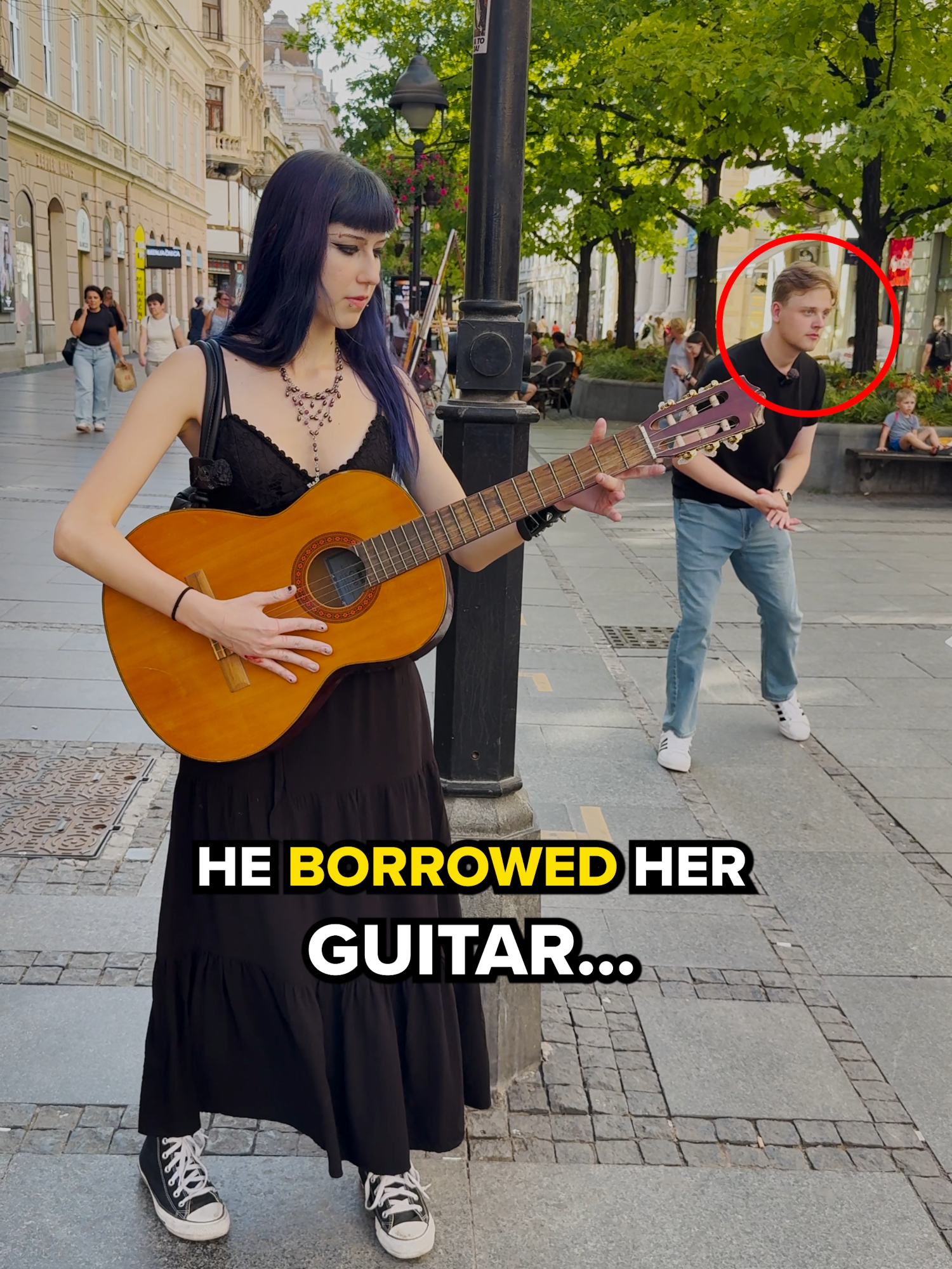 He Borrowed Her Guitar... 😮😱 #streetart #upgrade #graffiti #streetartist #graffitiart #craft #art #mrspray #DIY