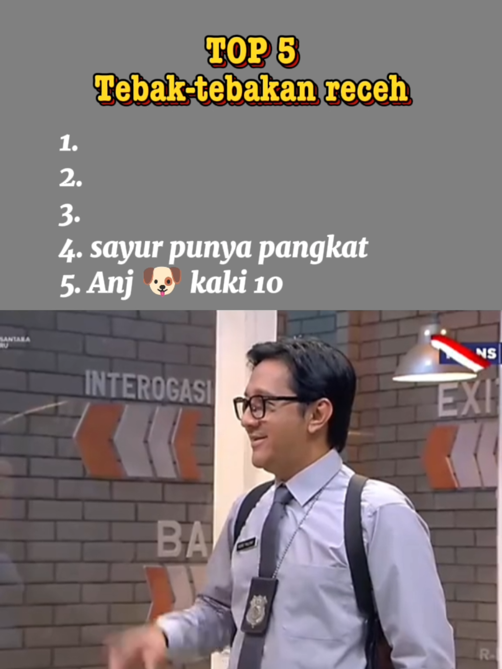 TOP 5 tebak-tebakan receh. nomor 1 sih paling ngakak 🤣😂  #tebaktebakan #tebakanreceh #tebakanlucu #ngakak #komedi 