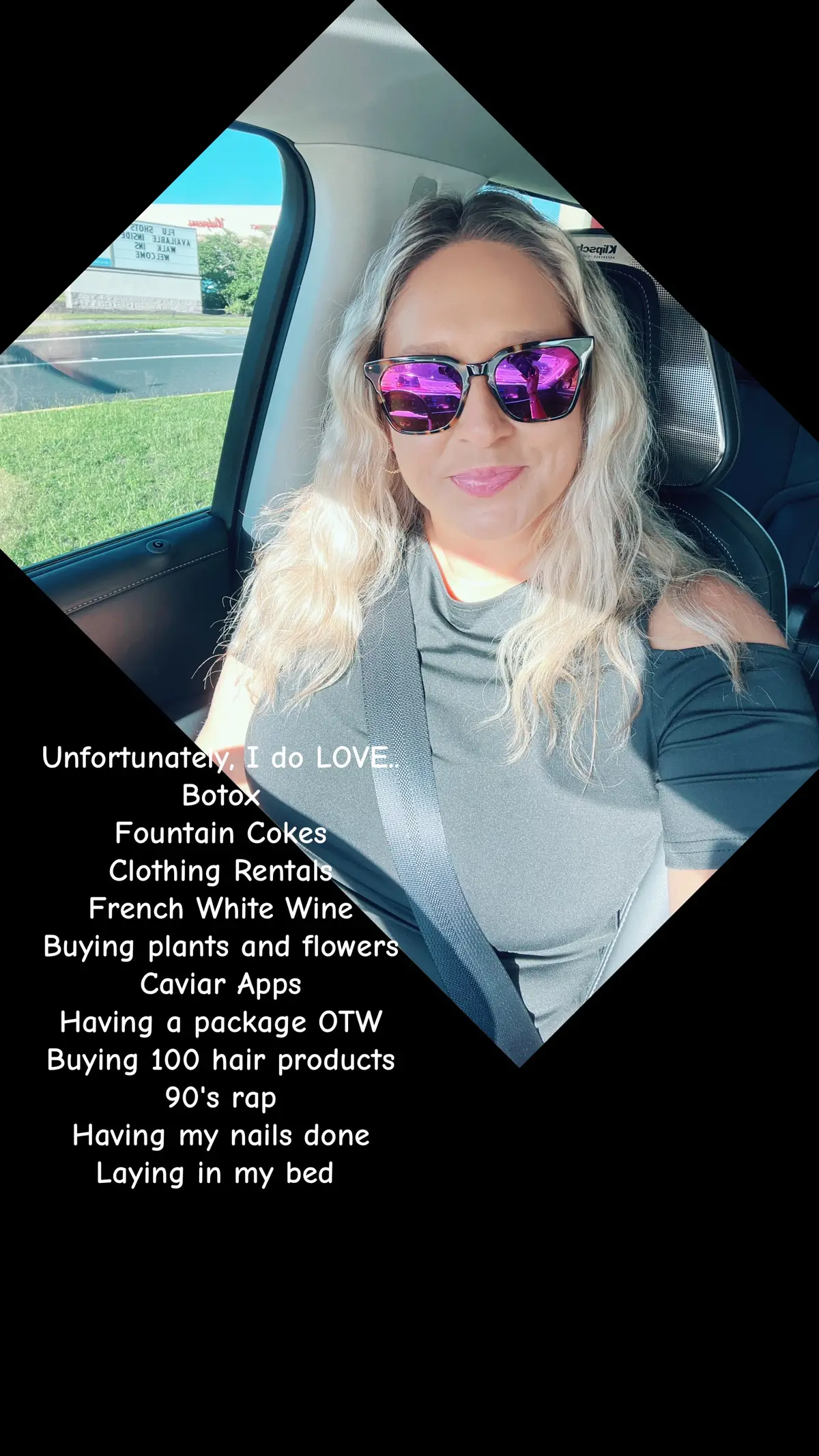 Who doesn't love rotting in bed, doing your hair, having your nails done, eating caviar, drinking wine and always ordering shit online while having a frozen face!?