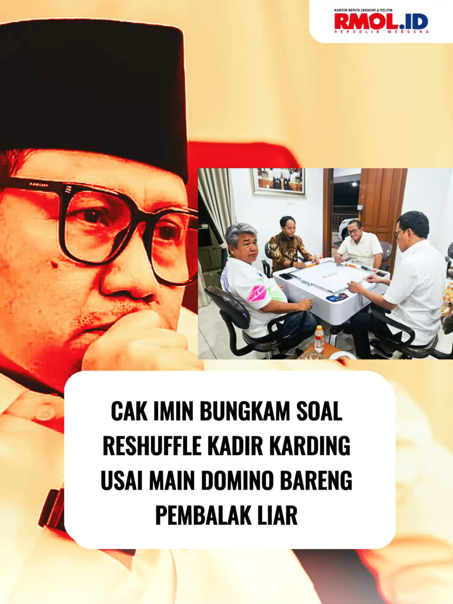 CAK IMIN DIAM SAJA‼️ Soal reshuffle Kadir Karding usai main domino bareng pembalak liar, Cak Imin cuma jawab: 👉 “Semua kan kewenangan presiden.” 👉 “Saya nggak tahu.” 📌 Sebelumnya, beredar foto Karding & Menteri Kehutanan Raja Juli Antoni main domino bareng Azis Wellang, yang disebut pernah terjerat kasus pembalakan liar. #republikmerdekaonline #republikmerdeka #rmolid #rmol #cakimin