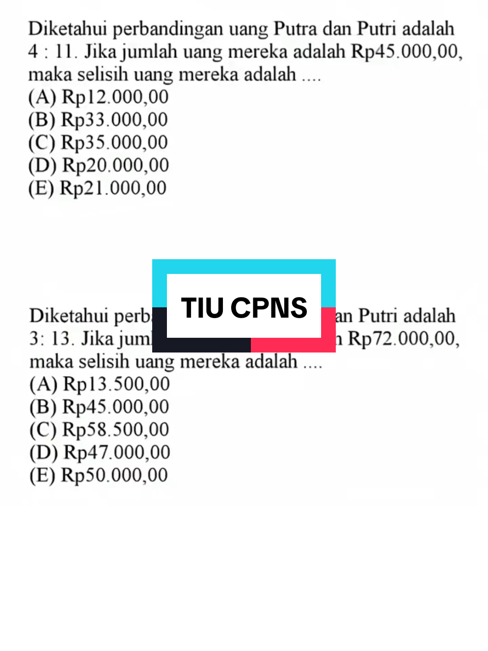 TIU CPNS #fyp #cpns #tiucpns #skdcpns #matematika 