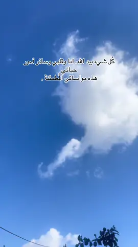 #دعاء_مستجاب كُل شيء بيد الله، انا وقلبي وسائر أمور حياتي  هذه مواساتي المُطمئنة .