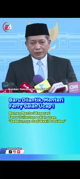 Tere Liye... Jadi sorotan warganet, momen Menteri Koperasi Ferry Juliantono penganti Budi Arie salah ucap saat memberikan keterangan pers di Istana Negara, salah sebut sebelumnya sebagai 'Wakil Presiden'  Sumber: Sekretariat Presiden (Keterangan Pers Menteri Koperasi Ferry Juliantono, Jakarta, 8 September 2025) #menteri #koperasi #ferryjuliantono #budiarie #wakilpresiden 