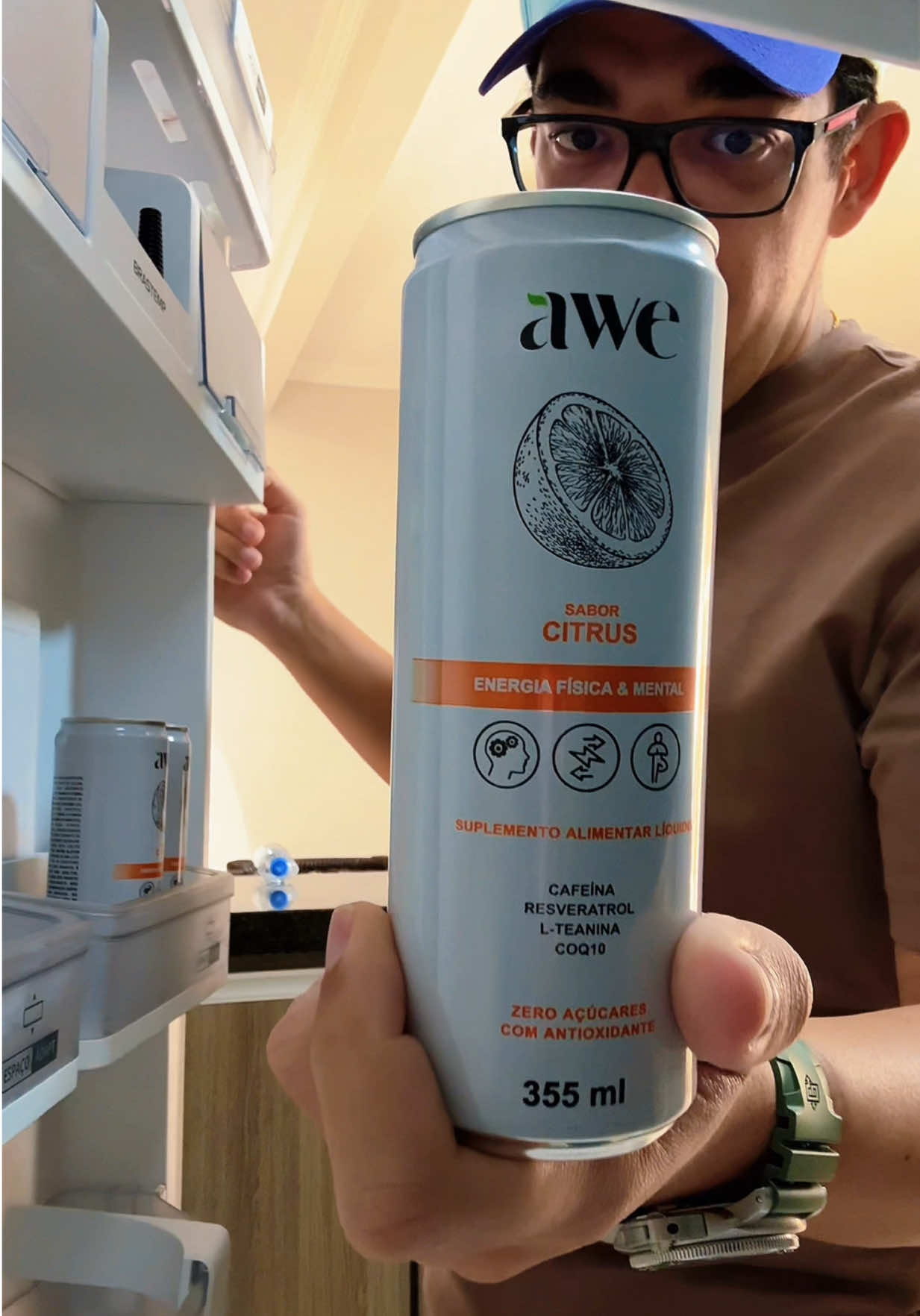 AWE Citrus - Energia Física e Mental Sem Açúcar KCal Gluten Lactose com Cafeína L-Teanina Coenzima Q10 Resveratrol Colina L-Carnitina e Sabores Naturais Energético Natural Funcional Limpo - Perfume Árabe Jawhar Mawwal